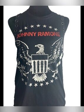 Rare Johnny ramone Ramones punk eyelet Tank